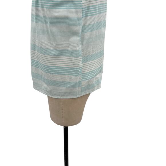 J.Marie Blouse Top Flutter Sleeve Embroidered Floral Stripe Size Small - Picture 8 of 13